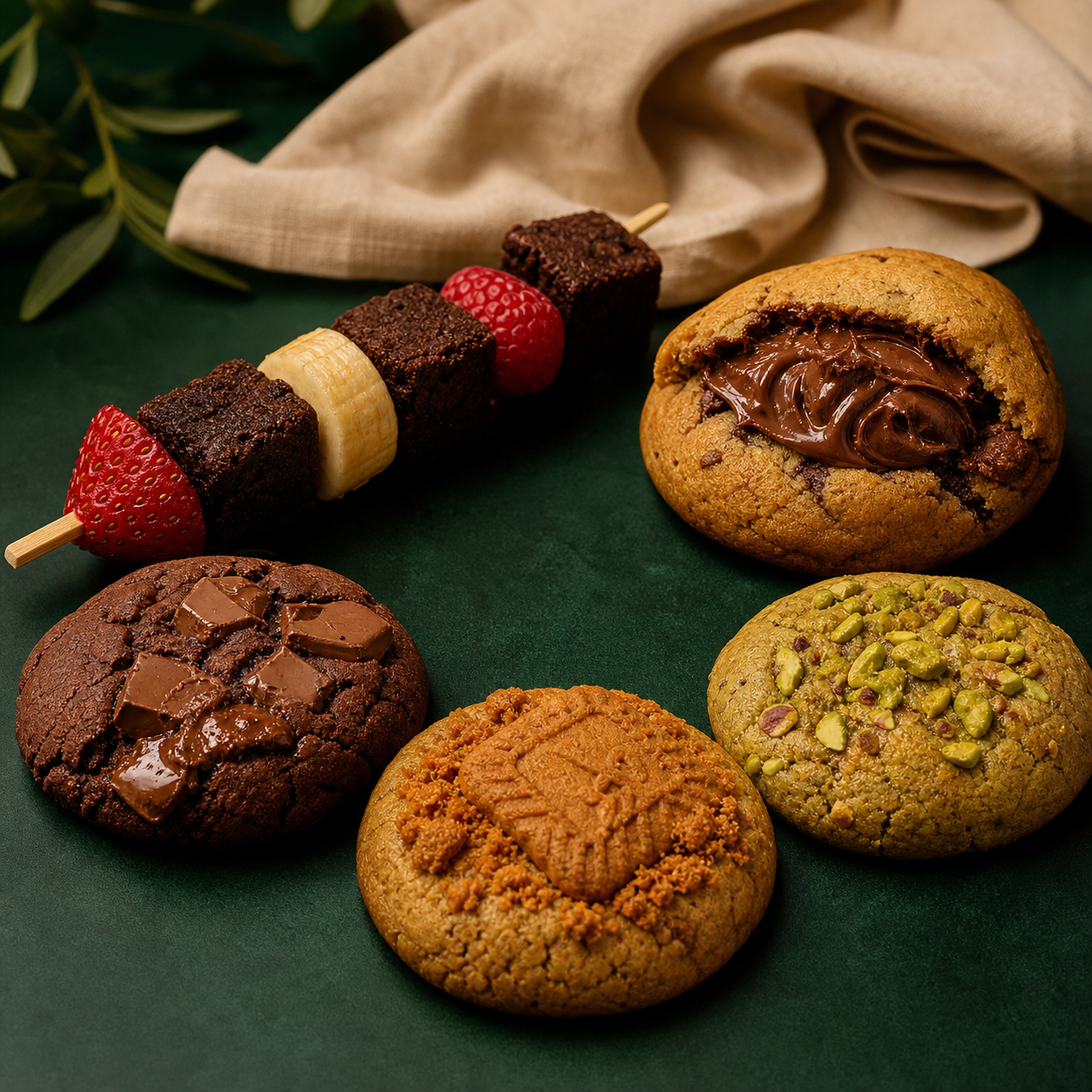 Sélection de brownies et cookies imaginée pour The_2Chefs